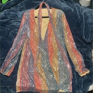 Club London sequin wrap dress